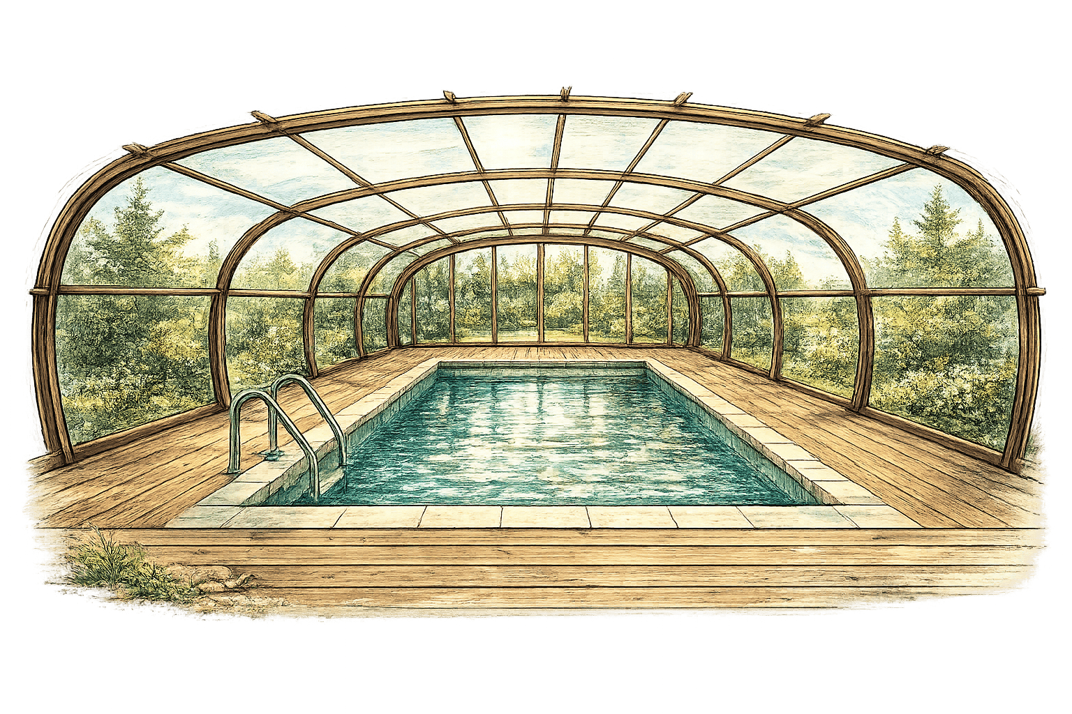 La piscine du domaine Piscine couverte chauffée du Domaine Vallée de l’Ance